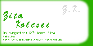 zita kolcsei business card